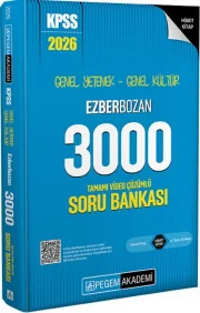 Pegem 2026 KPSS Genel Yetenek Genel Kültür EZBERBOZAN 3000 Soru Bankası Tek Kitap Pegem Akademi Yayınları