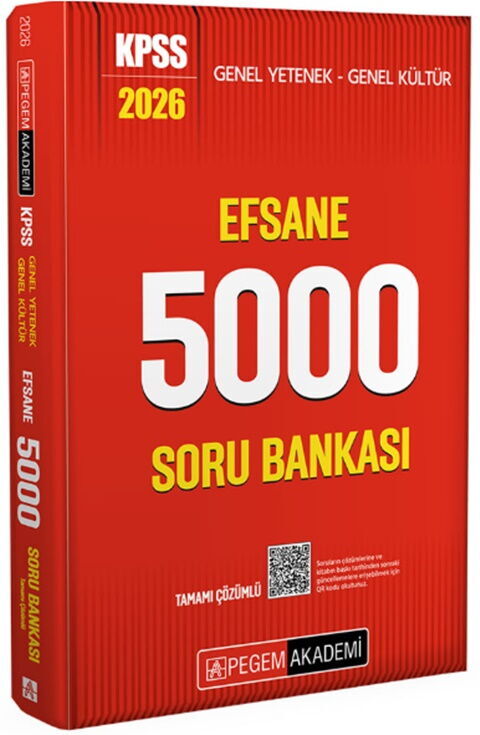 Pegem 2026 KPSS Genel Yetenek Genel Kültür EFSANE 5000 Soru Bankası Çözümlü Pegem Akademi Yayınları