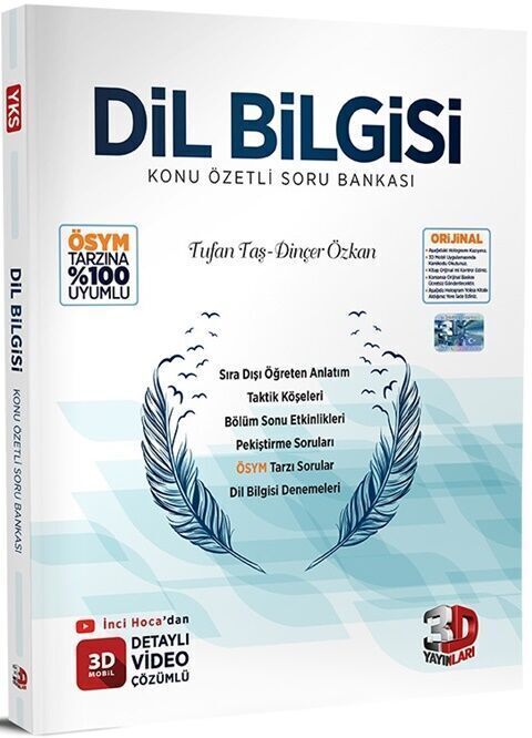 3D Yayınları Tüm Sınavlar için Dil Bilgisi Soru Bankası Video Çözümlü 3D Yayınları