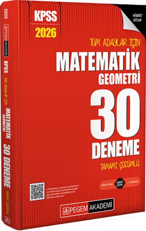 Pegem 2026 KPSS Matematik 30 Deneme Çözümlü Pegem Akademi Yayınları