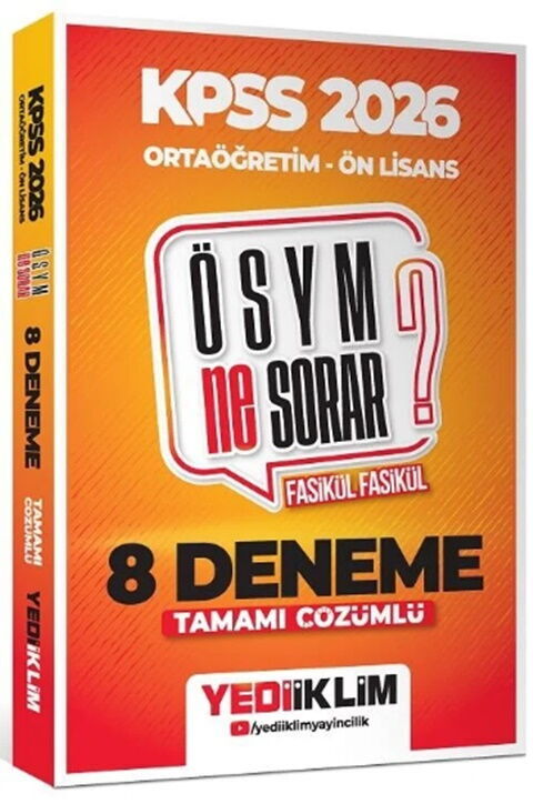 Yediiklim 2026 KPSS Lise Ortaöğretim Ön Lisans ÖSYM Ne Sorar 8 Deneme Fasikül Çözümlü Yediiklim Yayınları