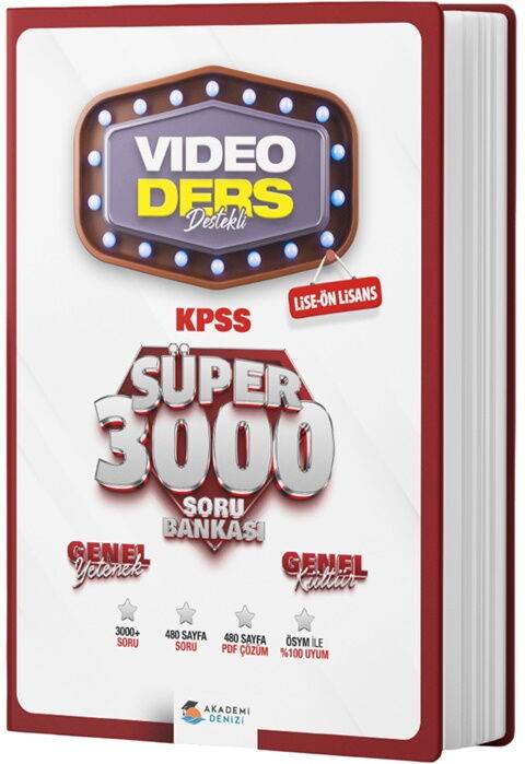 Akademi Denizi KPSS Lise Ön Lisans Canlı Ders Süper 3000 Soru Bankası