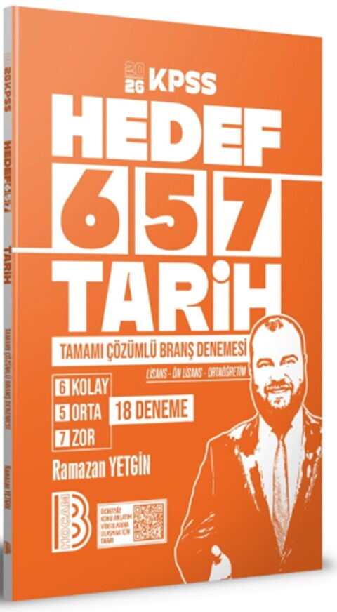 Benim Hocam 2026 KPSS Lisans Ön Lisans Lise Ortaöğretim Tarih HEDEF 657 18 Deneme Çözümlü - Ramazan Yetgin Benim Hocam Yayınları
