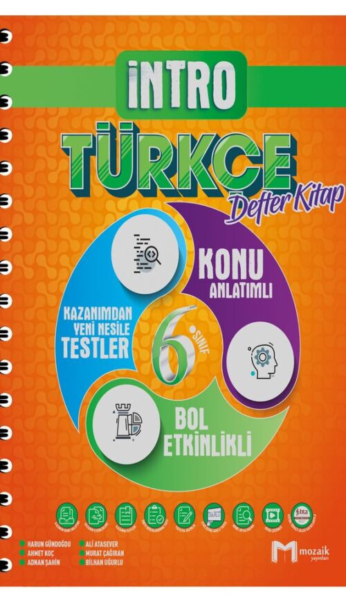 Mozaik Yayınları 6. Sınıf Türkçe İntro Defter Kitap