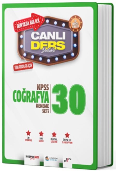 Akademi Denizi KPSS Coğrafya Canlı Ders Süper 30 Deneme Seti