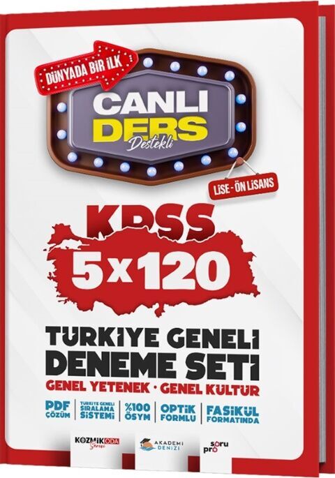 Akademi Denizi KPSS Lise Ön Lisans Türkiye Geneli 5 x 120 Deneme Seti