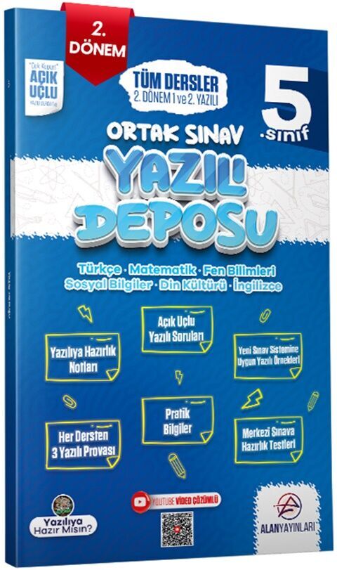 Alan Yayınları 5. Sınıf Tüm Dersler Ortak Sınav 2. Dönem 1. ve 2. Yazılı