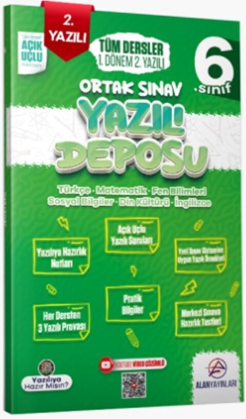 Alan Yayınları 6. Sınıf Tüm Dersler Ortak Sınav 1. Dönem 2. Yazılı