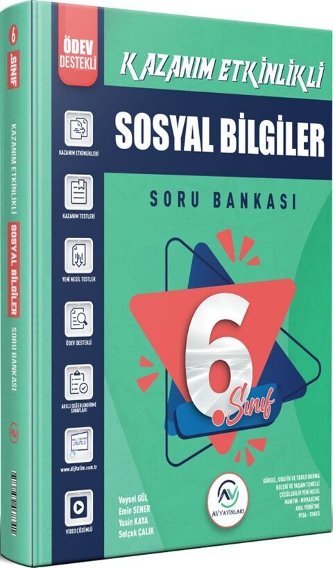 Av Yayınları 6. Sınıf Sosyal Bilgiler Kazanım Etkinlikli Soru Bankası