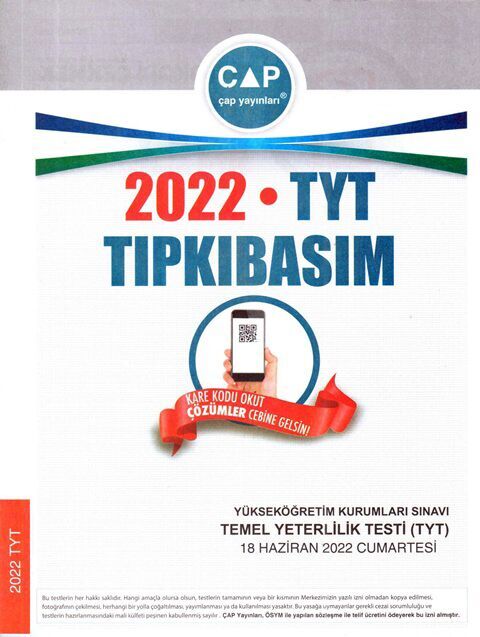 Çap Yayınları 2022 TYT Tıpkı Basım